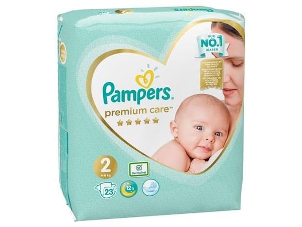 Pampers Premium Care 2 bleier, 4-8 kg, 23 stk.