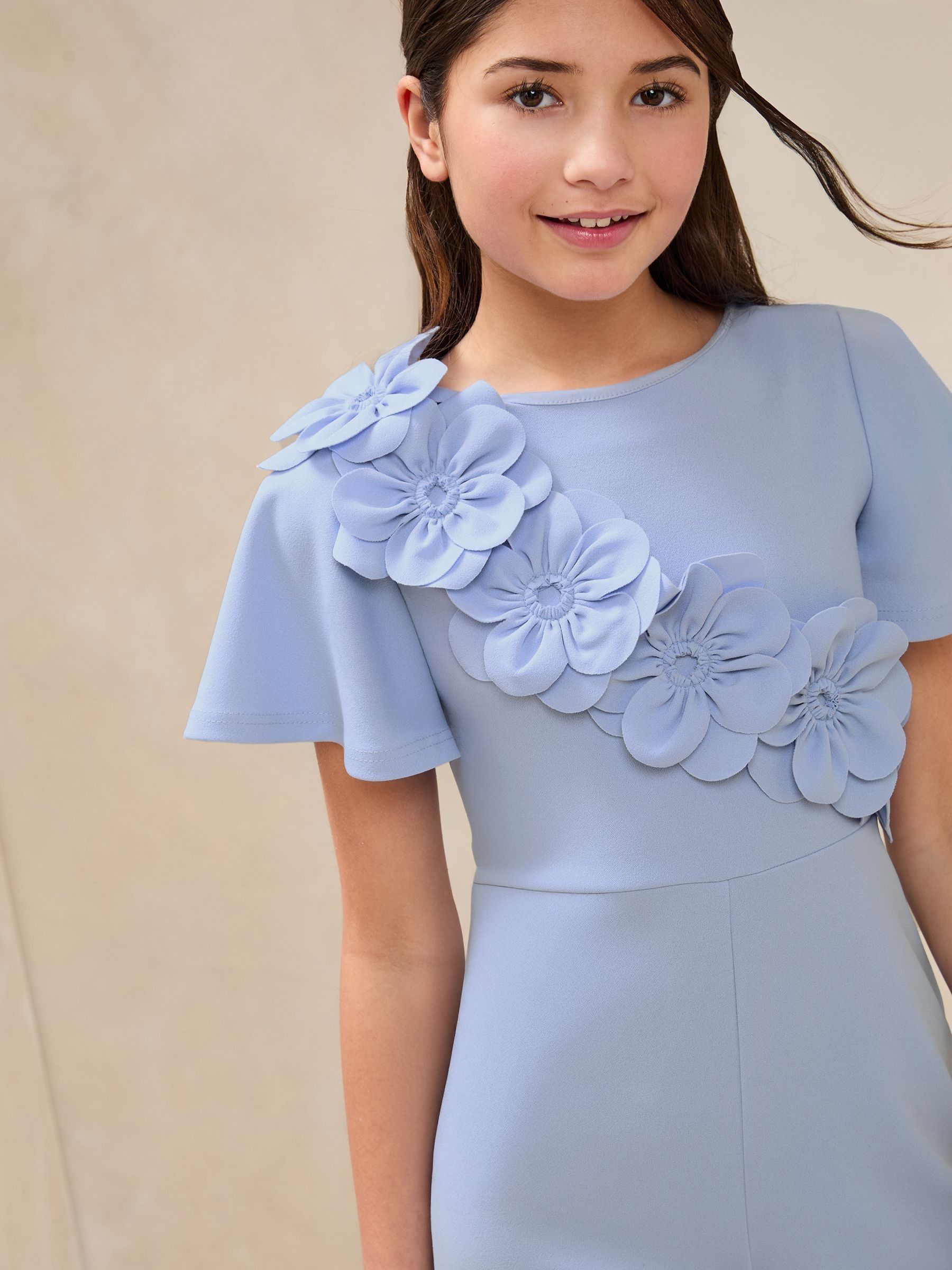 Powder Blue - Lipsy 3D Corsage Jumpsuit (5-16jaar)