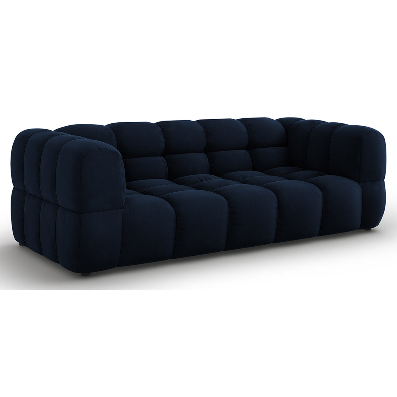 Mazzini Sofas Canapé Velours Aster 3 Places bleu roi - 214x102x75 cm