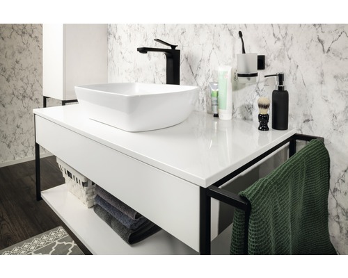 Wastafelmeubel FACKELMANN New York BxHxD 88,5 x 43 x 47,5 cm Frontkleur wit hoogglans 84903