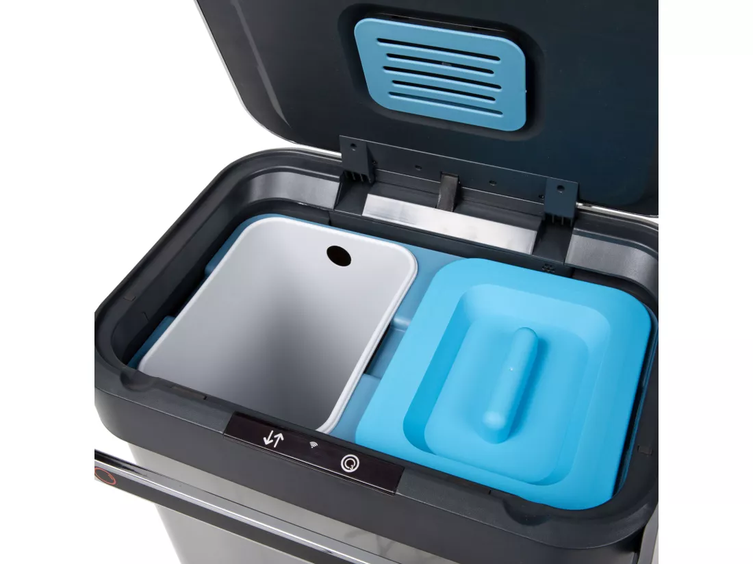 Poubelle à capteur 60L Fonction autonettoyante et filtre à charbon actif