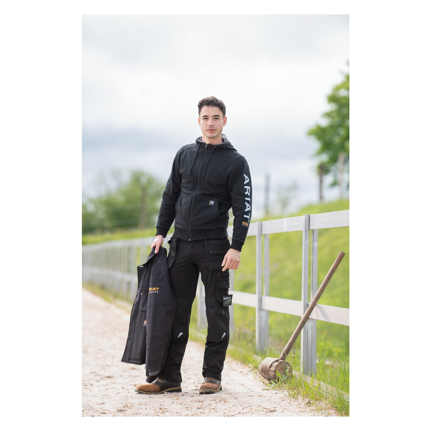 ARIAT MNS Rebar DuraCanvas Sherpa-Lined Coat  - black