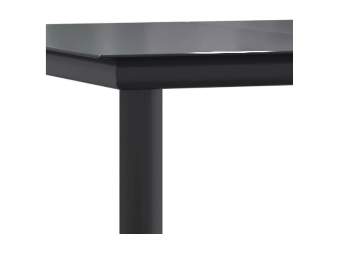 Ensemble à manger jardin 11 pcs avec coussins noir et gris
