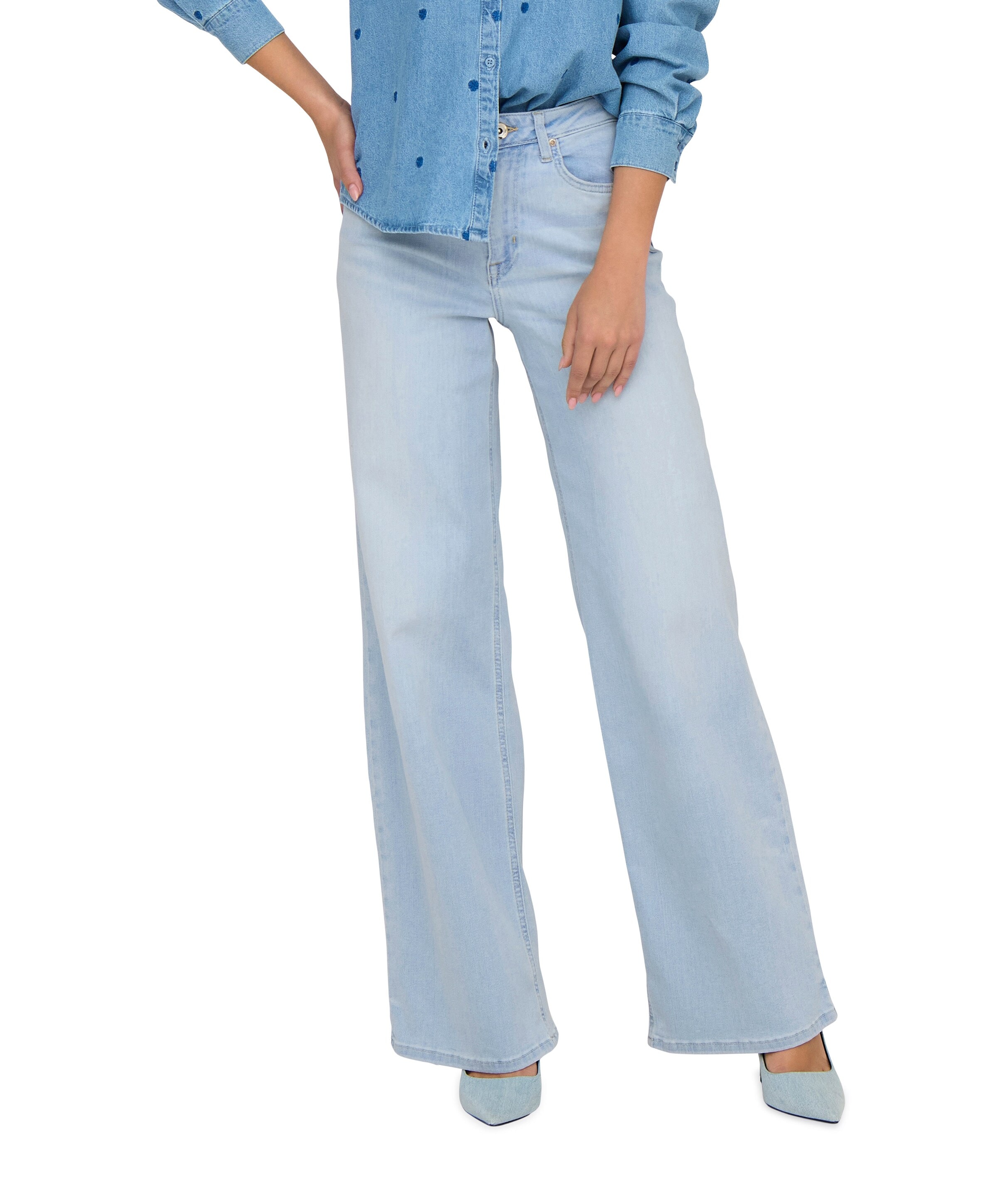 Only ONLMADISON BLUSH HW WIDE DNM CRO495 dames jeans blauw