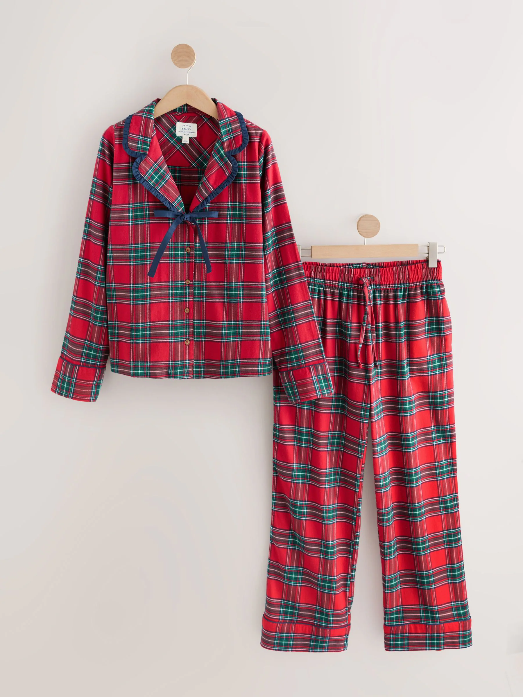 Rood geruit - Bijpassende familie Kerstmis Knoopsluiting Pyjama's