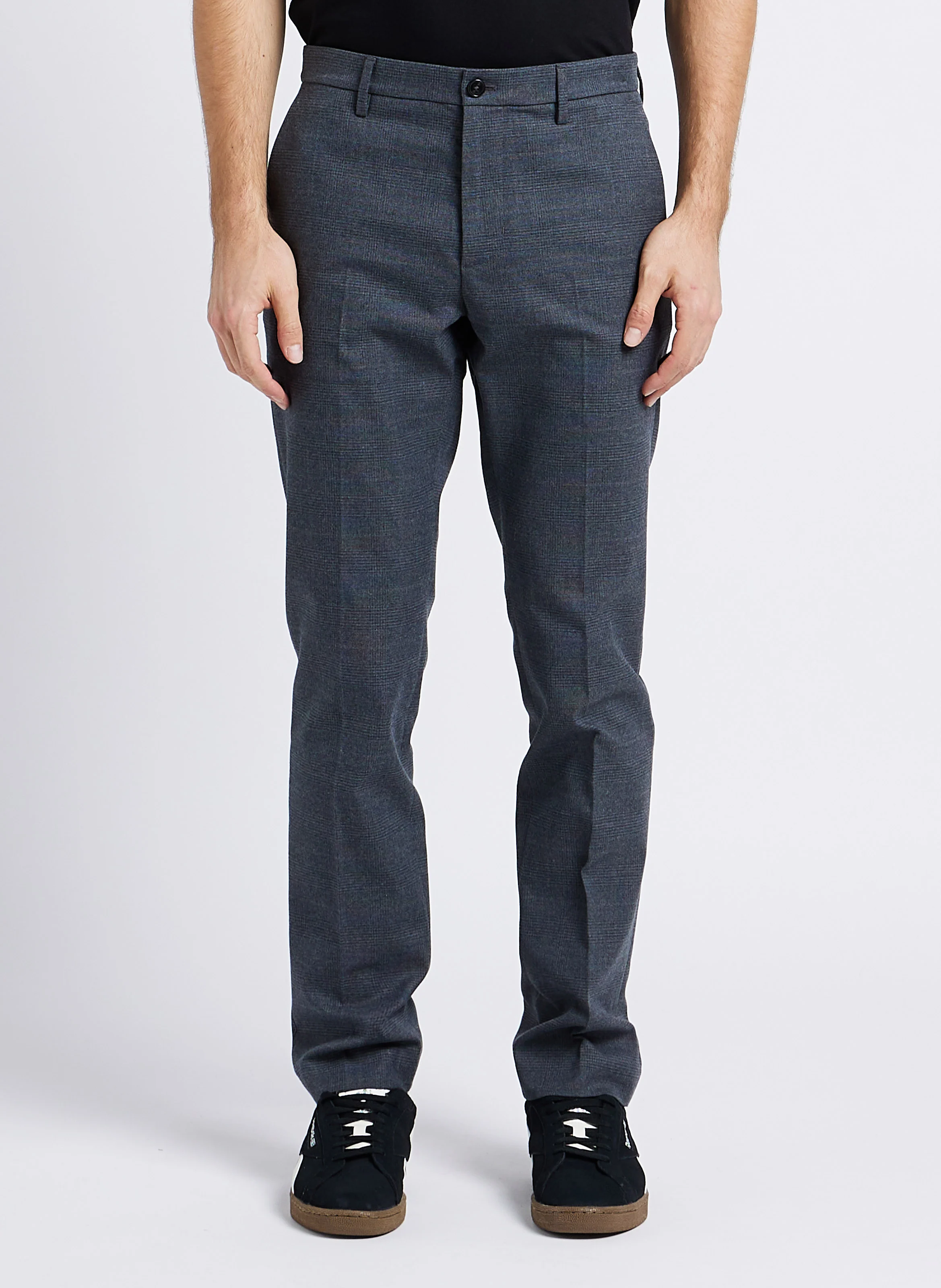 Pantalon de costume droit en coton mélangé | Bleu