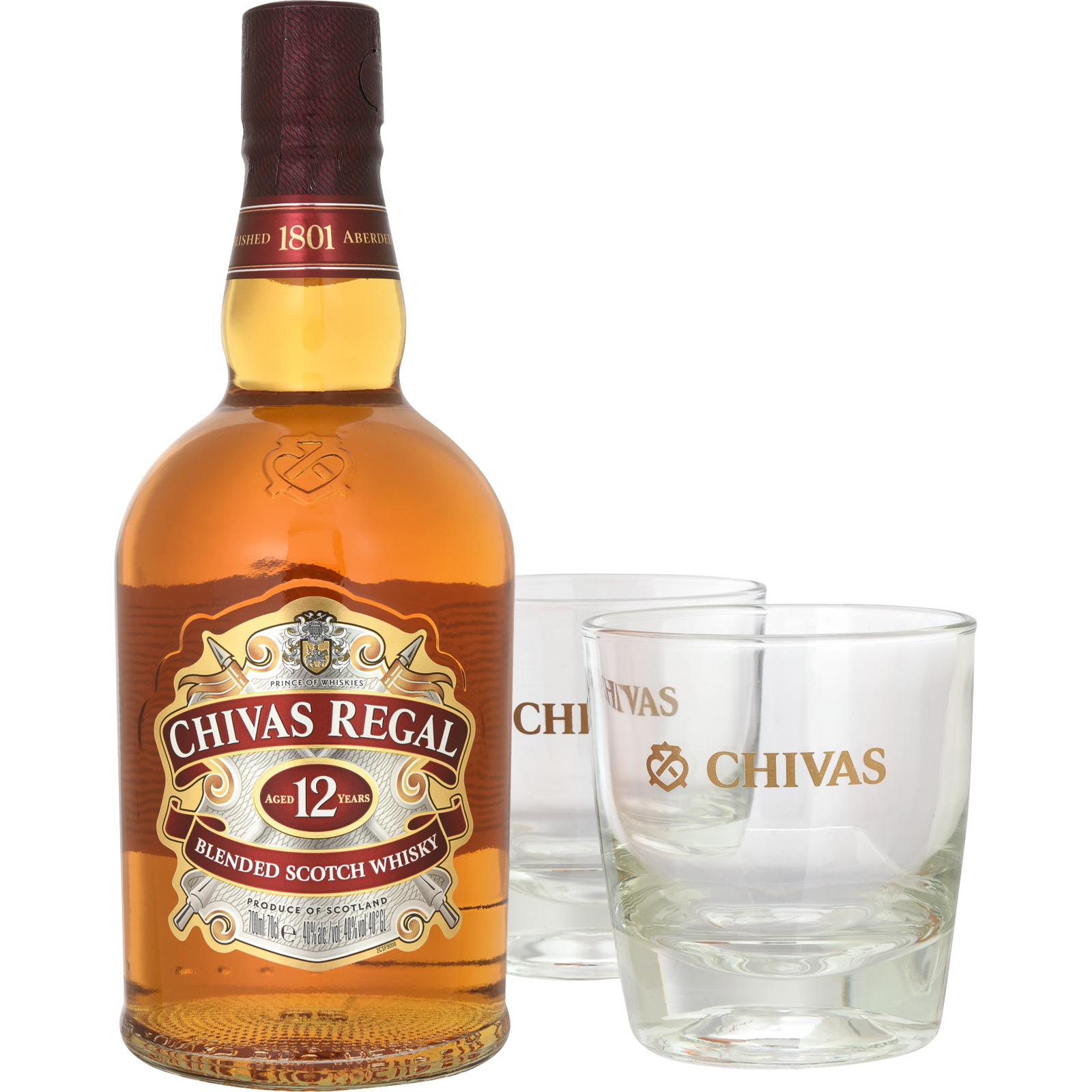Chivas Regal 12 Years 70 cl mit 2 Gläsern