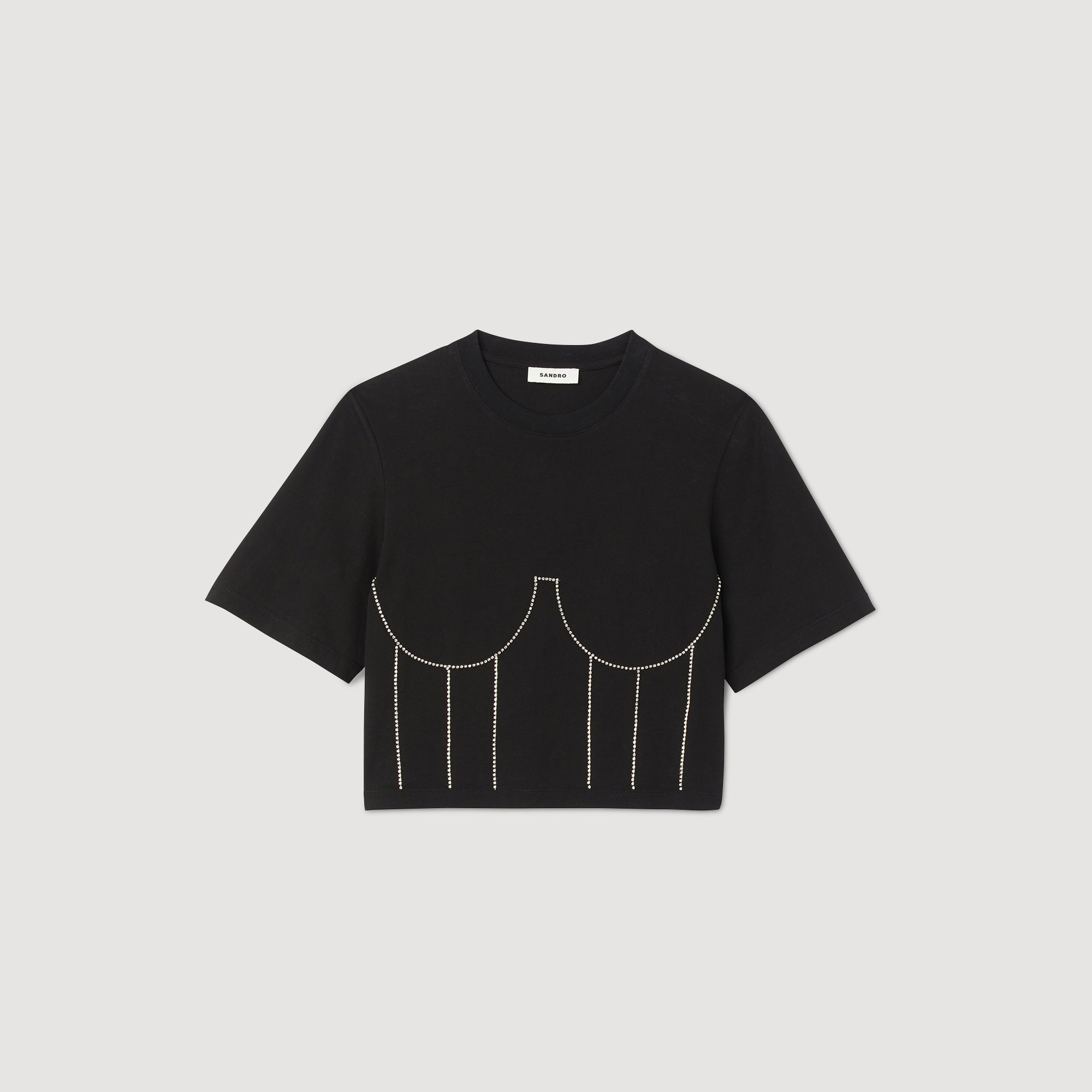 Tee-shirt effet bustier á strass