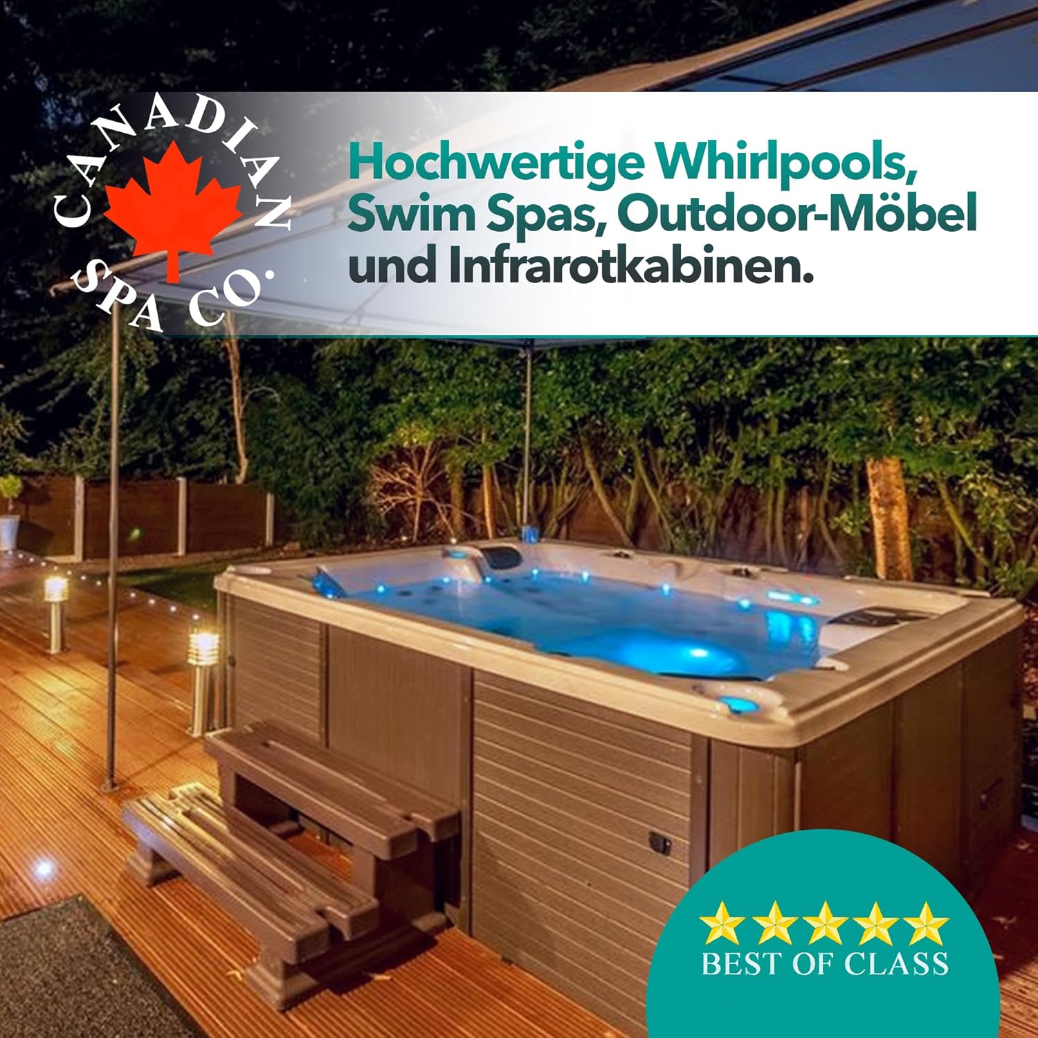 CANADIAN SPA CO. Isolierabdeckung PROLINE, 198 x 198 cm, Grau, 7,5 cm dick, Poolabdeckung eckig, Abdeckung für Whirlpool