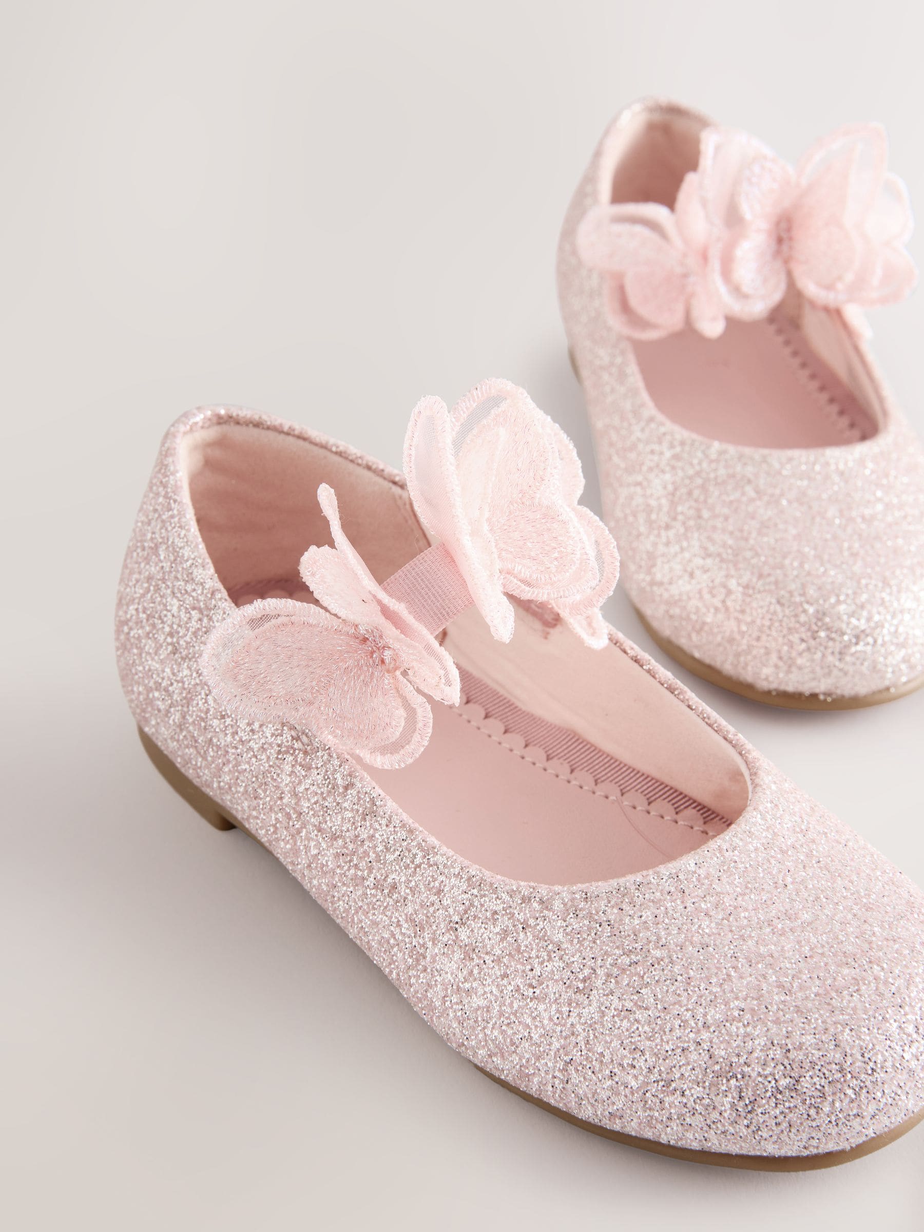 Roze - Glitter vlinderbandjes gelegenheidsschoenen