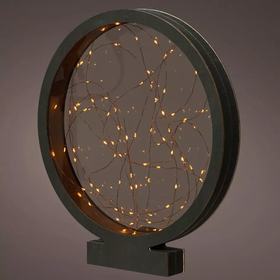 Cercle lumineux à piles 80 LED (H38,5 cm) Blanc chaud