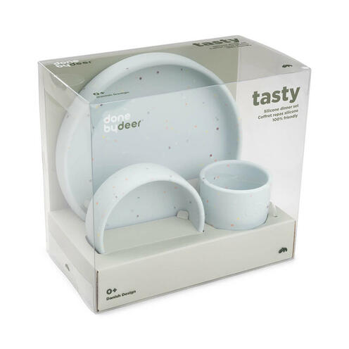 Coffret Repas Silicone CONFETTI Bleu - DONE BY DEER