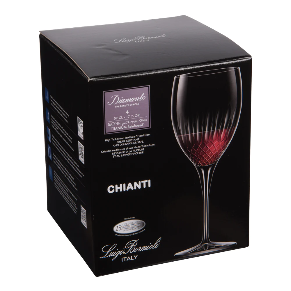 Boîte de 4 verres à pied Diamante 52 cl Bormioli Luigi