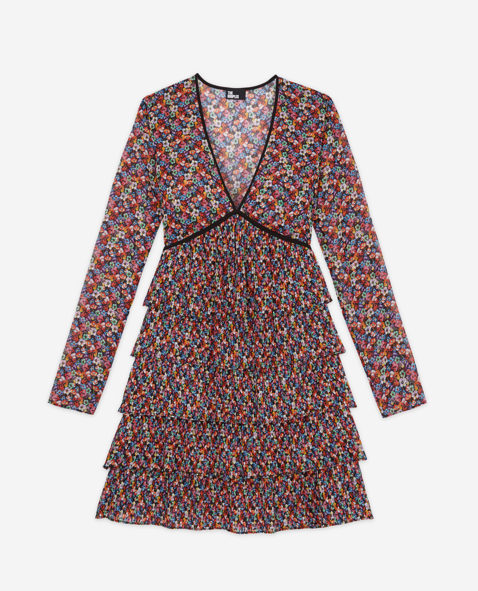 Robe courte multicolore plissée
