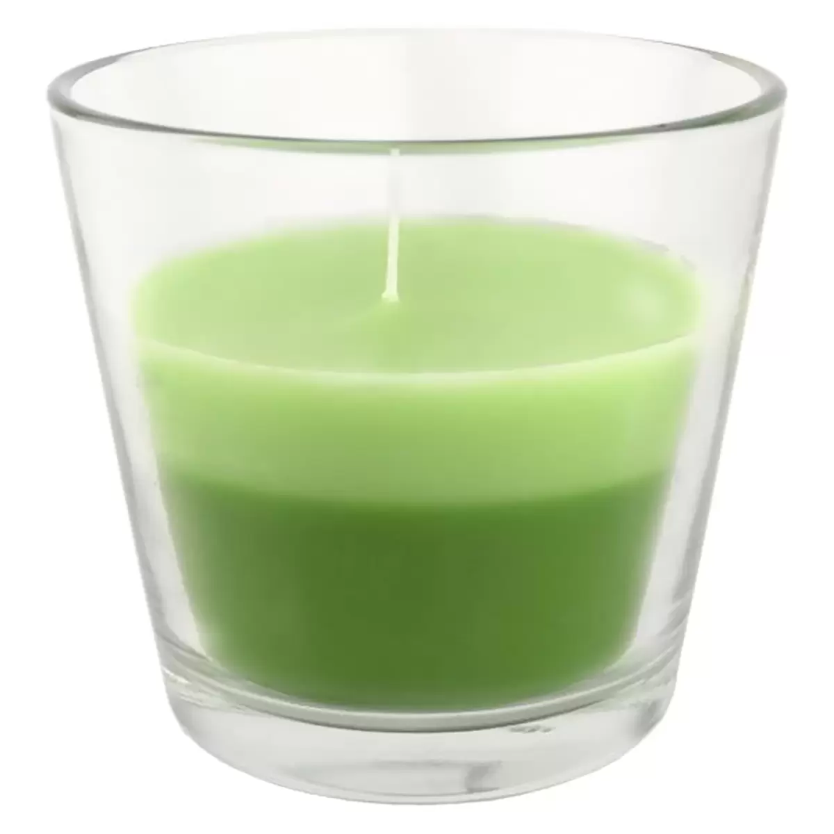 Kerze im Glas Ondega dunkelgrün,hellgrün