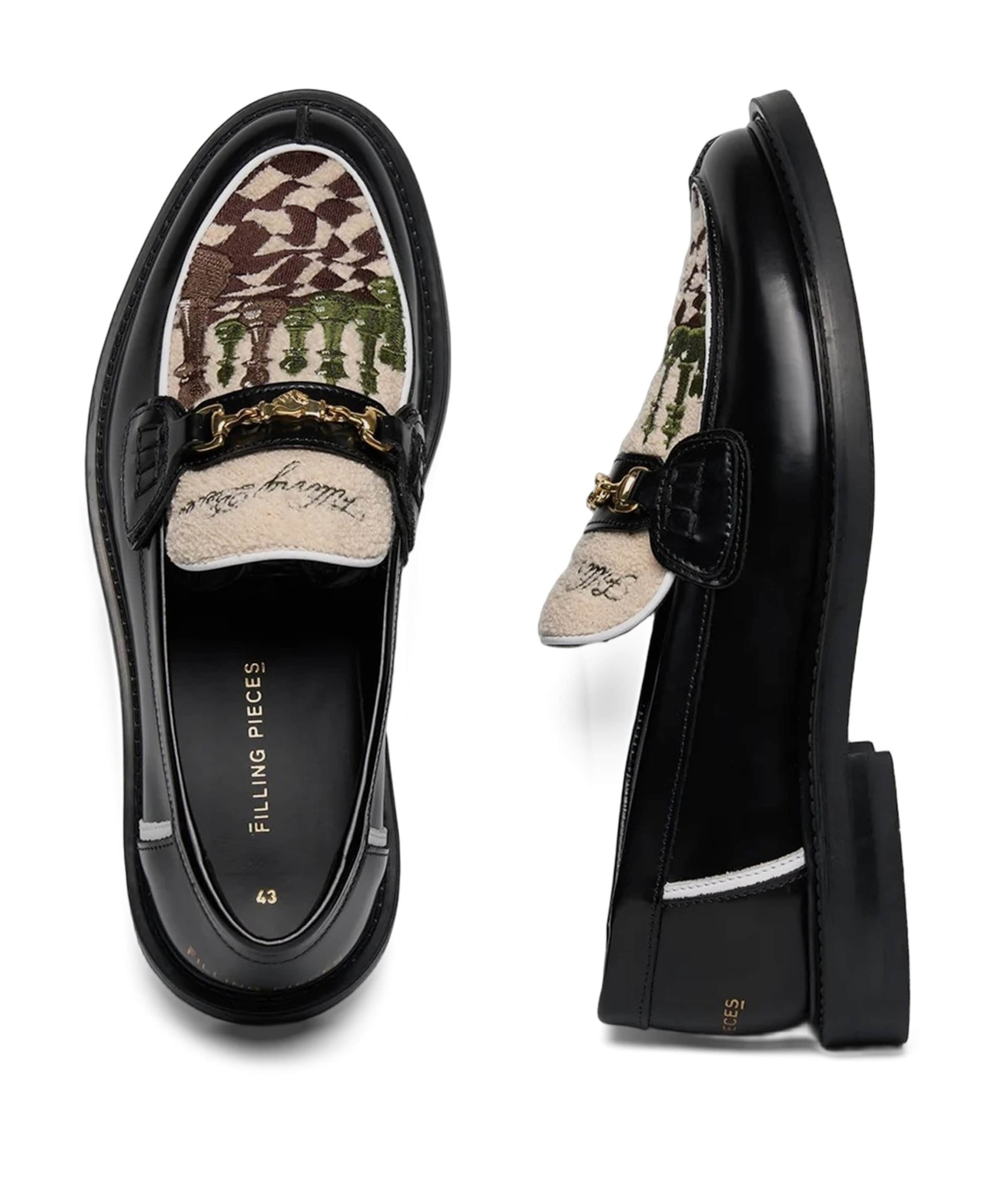 Filling Pieces Loafer Chess heren mocassins zwart