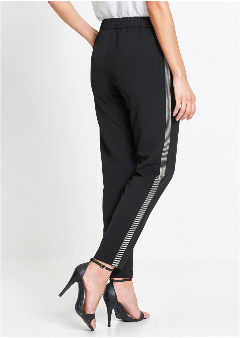 Pantalon à taille extensible avec bandes décoratives