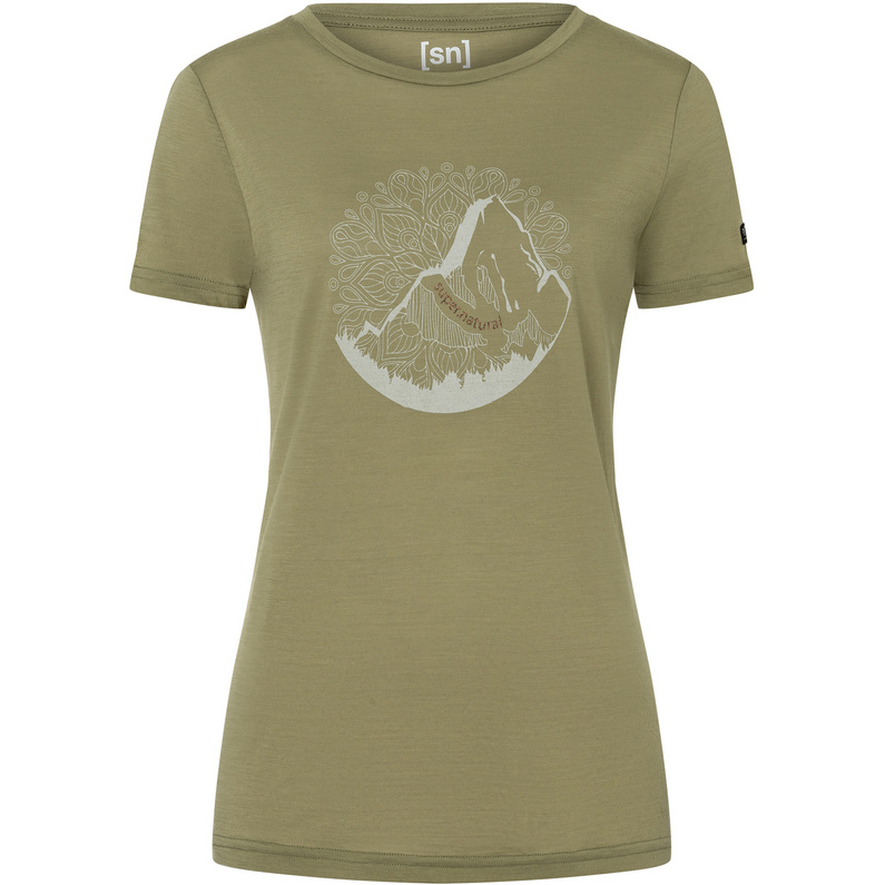 Super.Natural Damen Mountain Mandala Tree T-Shirt