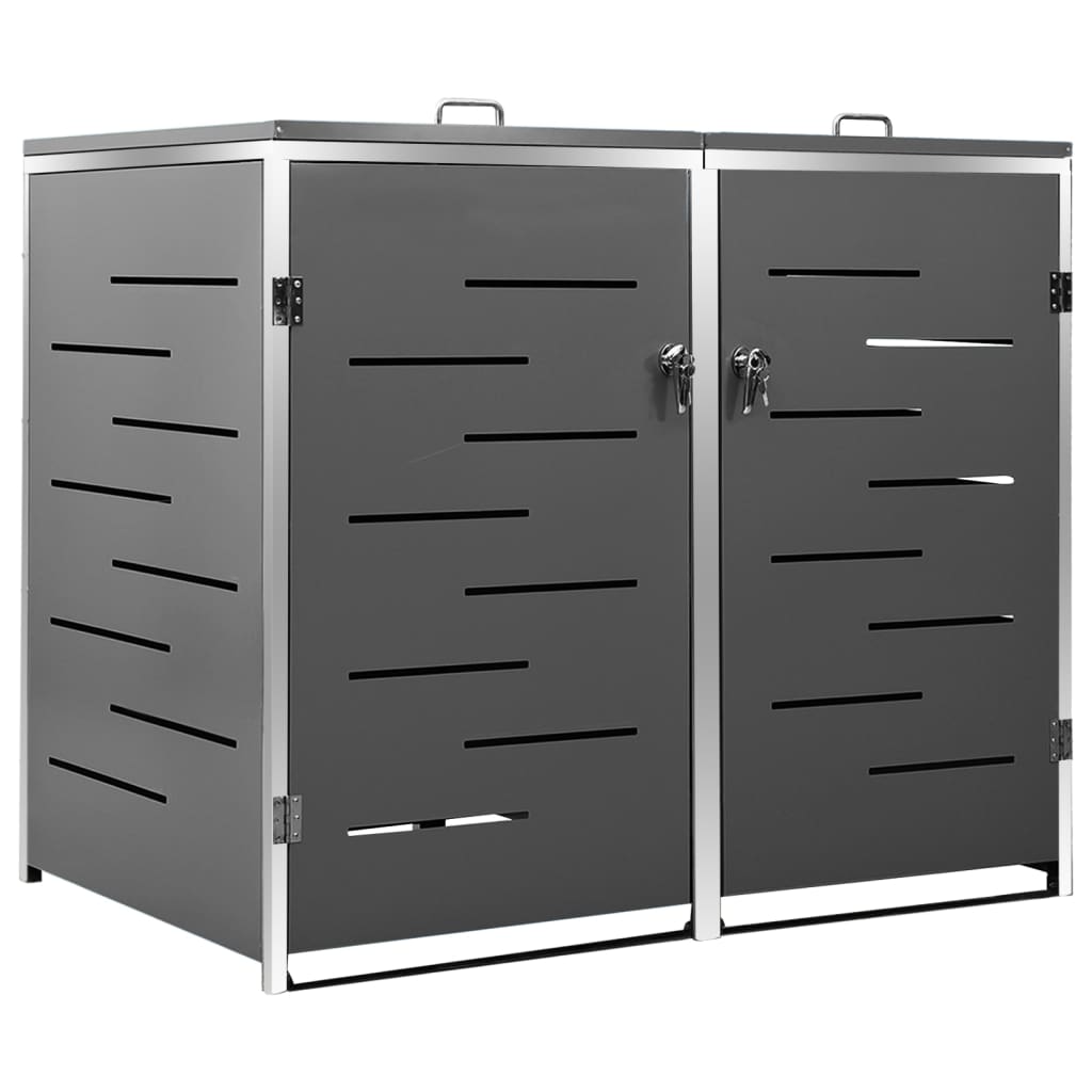 Abri pour deux poubelles 138x77,5x115,5 cm inox