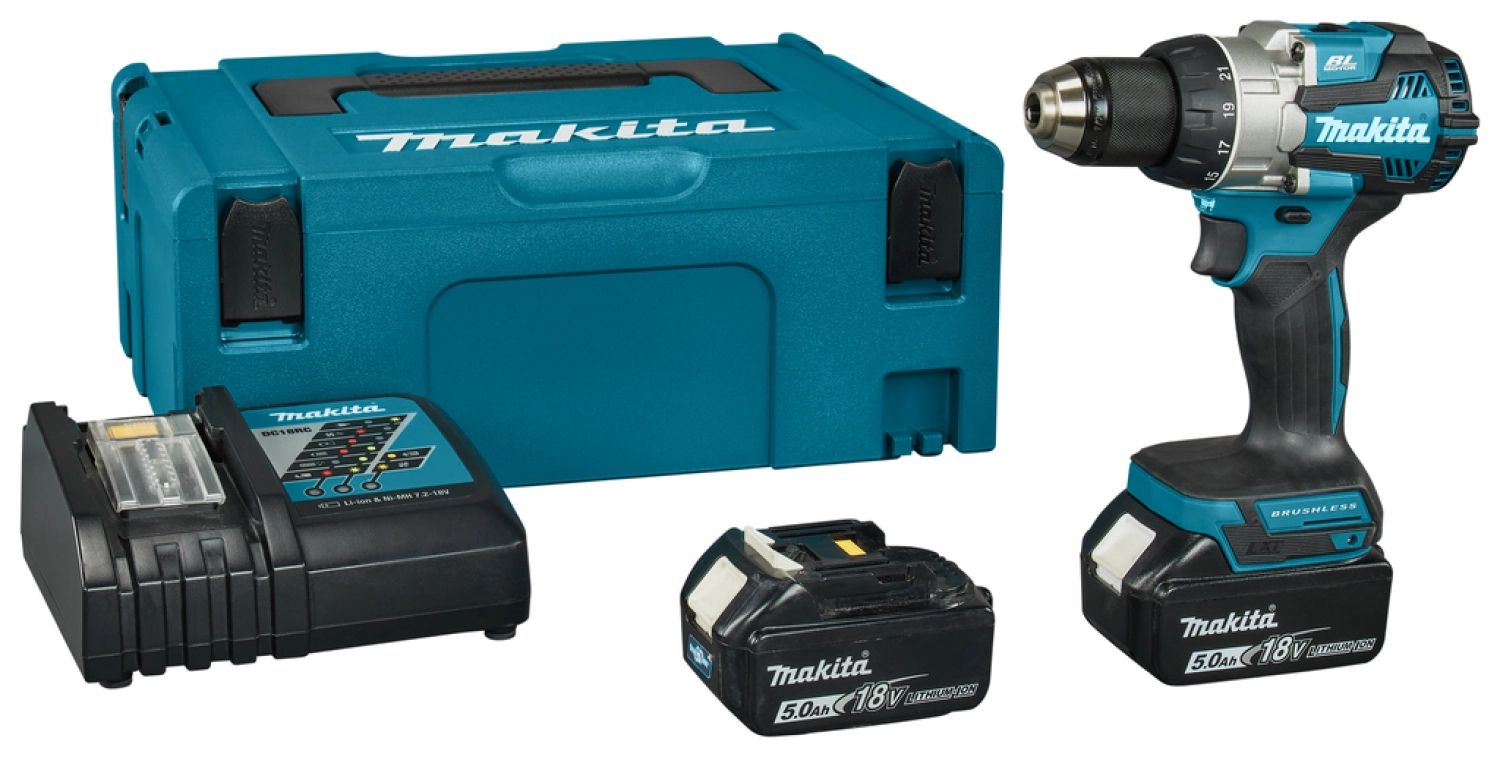 Makita DDF489RTJ 18V L-ion accu boor-/schroefmachine set (2x 5.0Ah) in Mbox - 73Nm