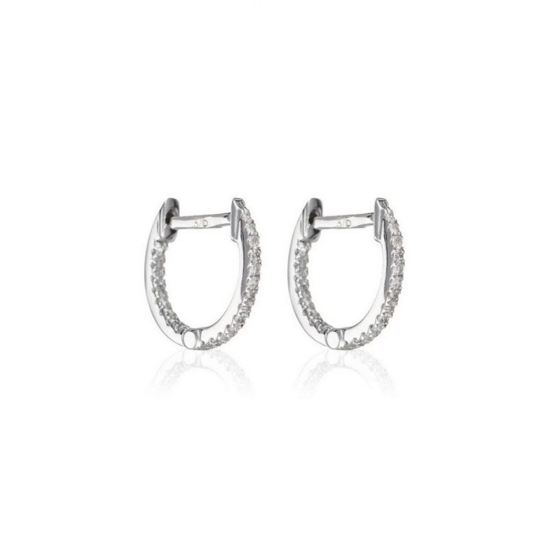 Boucles d'oreilles Or Blanc et Diamant