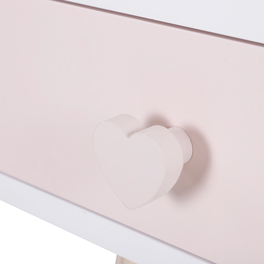HOMCOM Kinder Schminktisch mit Spiegel weiß, rosa
