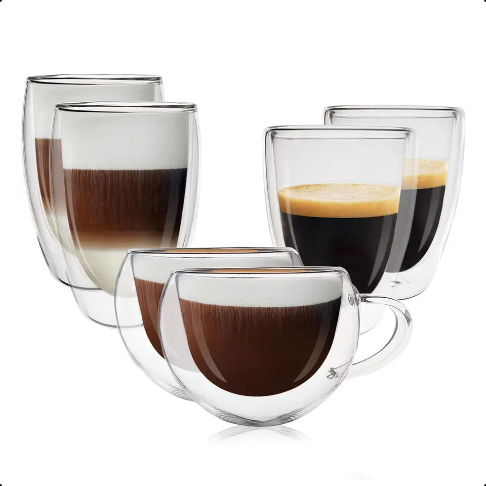 Goliving Dubbelwandige Koffieglazen - Kopjes - Glazen - Set Van 6
