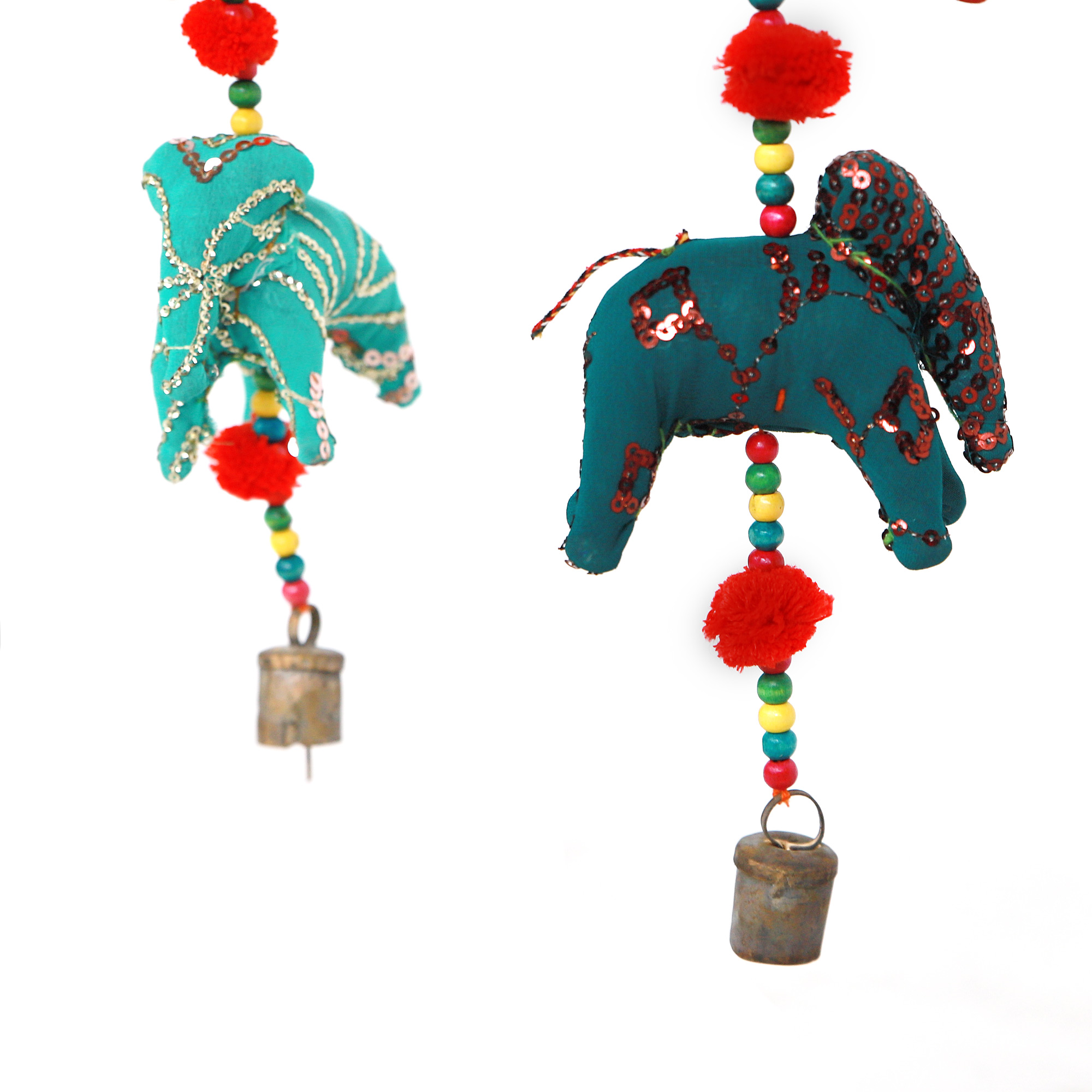 7er Kette 'Elefanten', multicolor, H 100 cm von fischer's lagerhaus