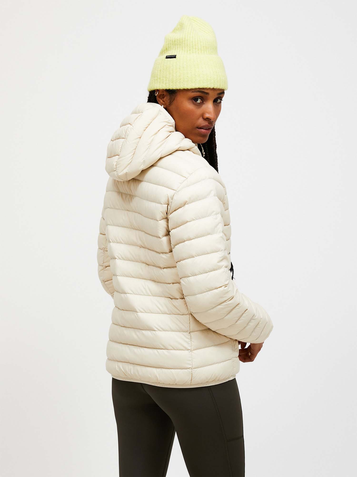 Down Liner Hood Jacket Dame Sand Fog