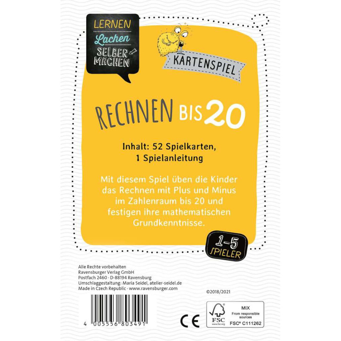 Rechnen bis 20 - Kartenspiel - Ravensburger
