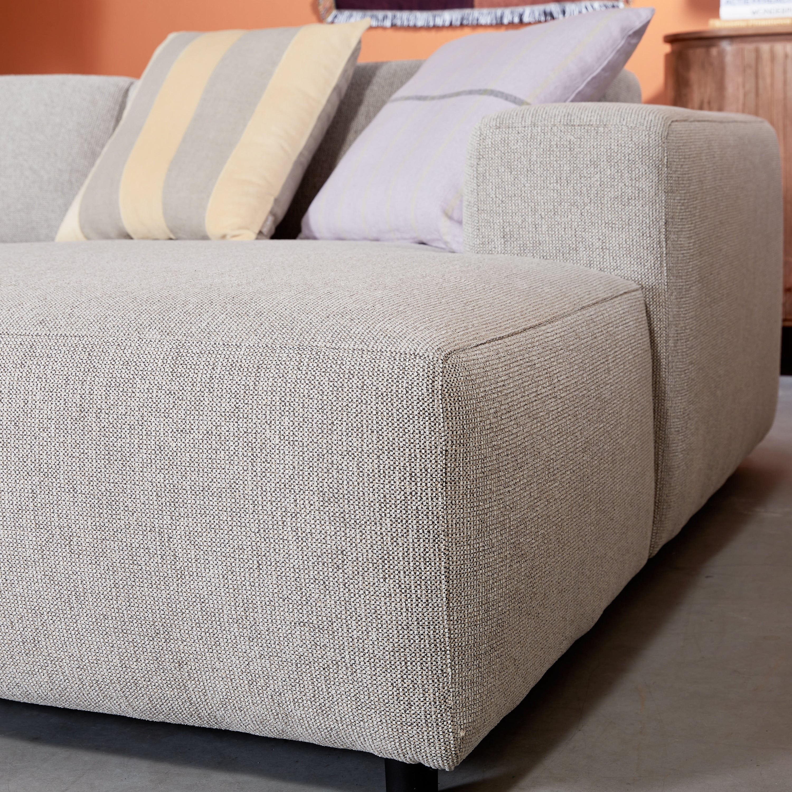 by fonQ Nova Hoekbank met Chaise Longue Rechts - Naturel Melange