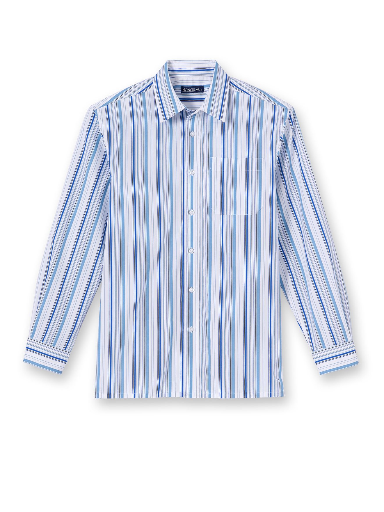 Chemise en pur coton tissé teint