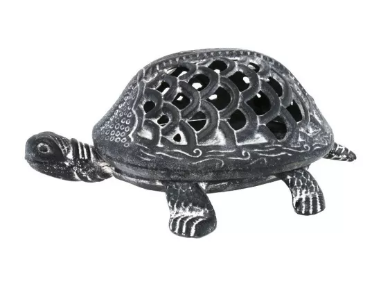Bougeoir tortue en fonte gris 28 x 21 x 12 cm