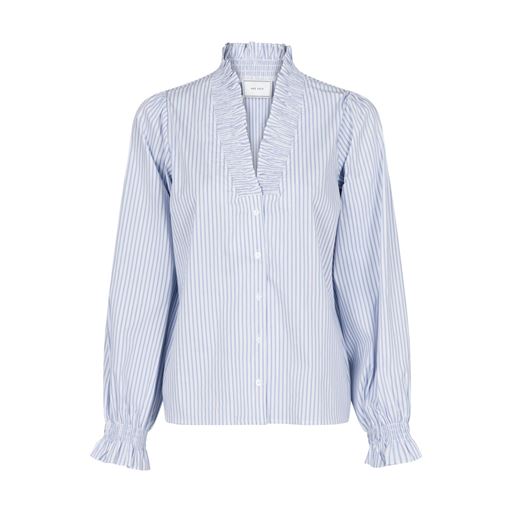 Neo Noir Brielle Stripe Skjorte, White/Light Blue, 38