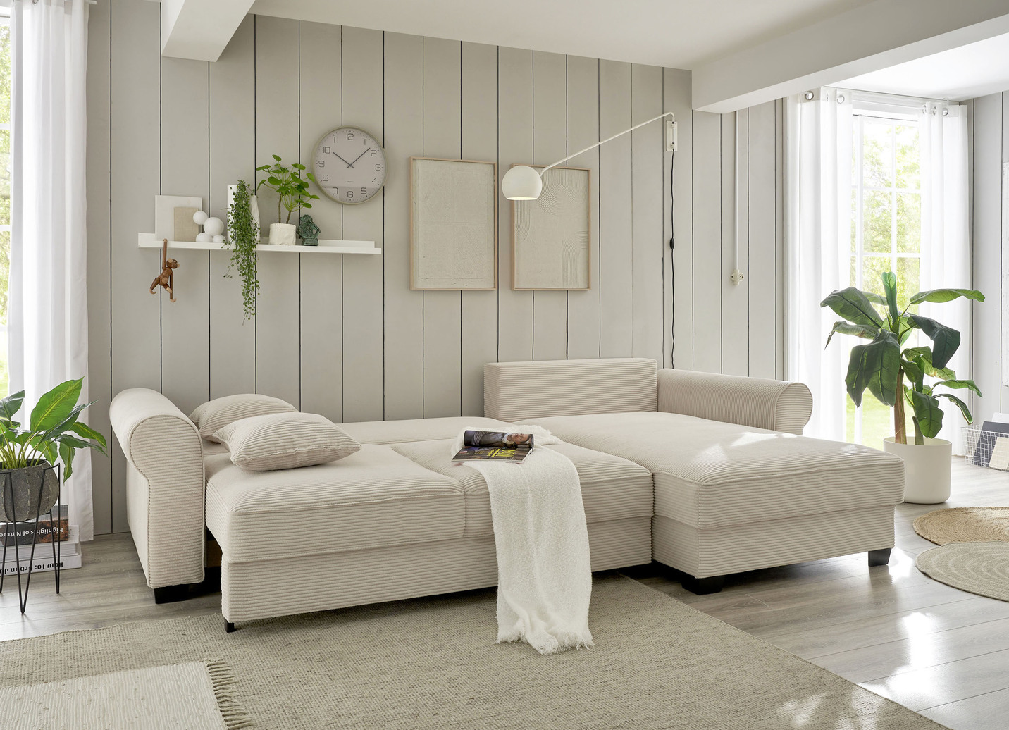 Moderne Polsterecke mit Bettfunktion