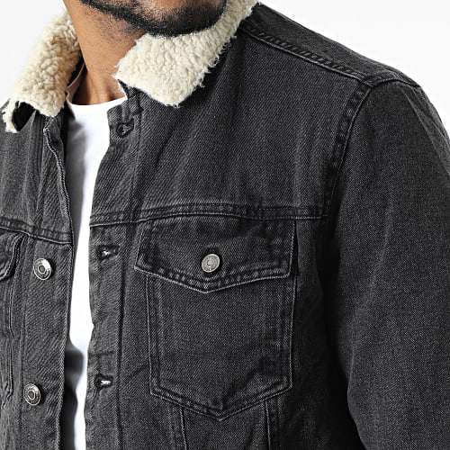 Veste Jean Col Mouton R206 Noir