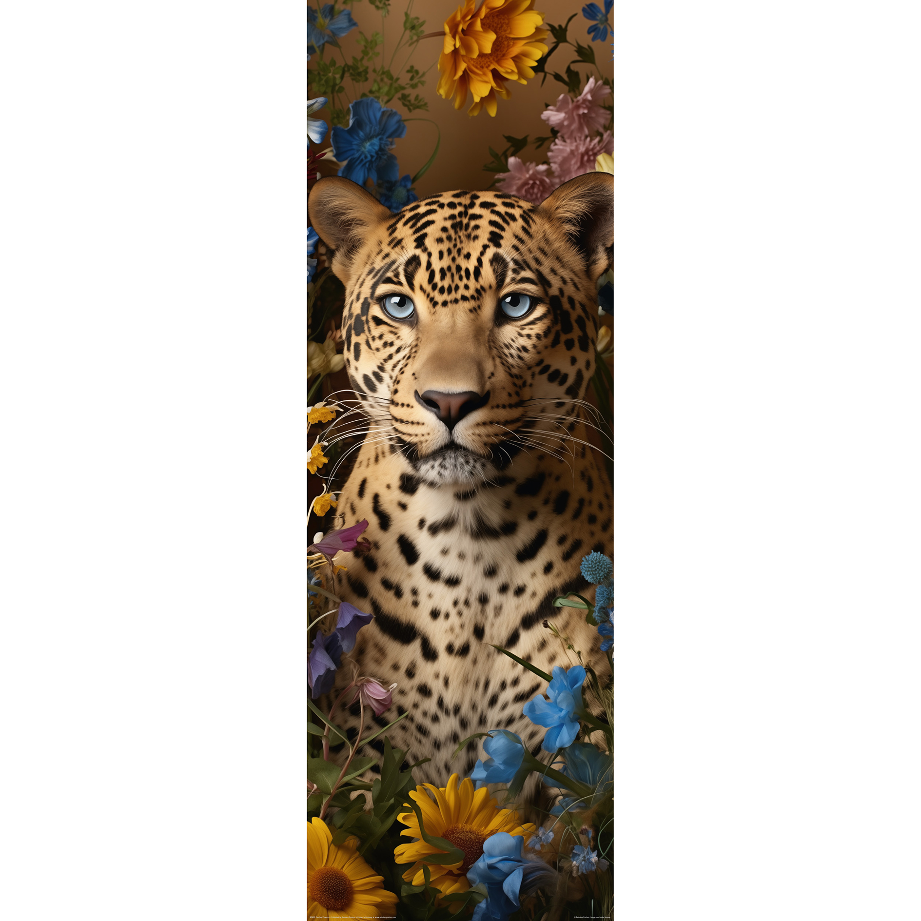Deco-Panel PANTHER FLOWERS - 30x90 cm