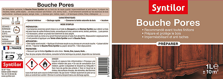 Bouche pores pour meubles et boiseries 1L