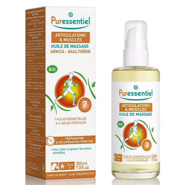 Óleo de Massagem Puressentiel para Articulações e Músculos com Arnica e Wintergreen Orgânico 200 ml