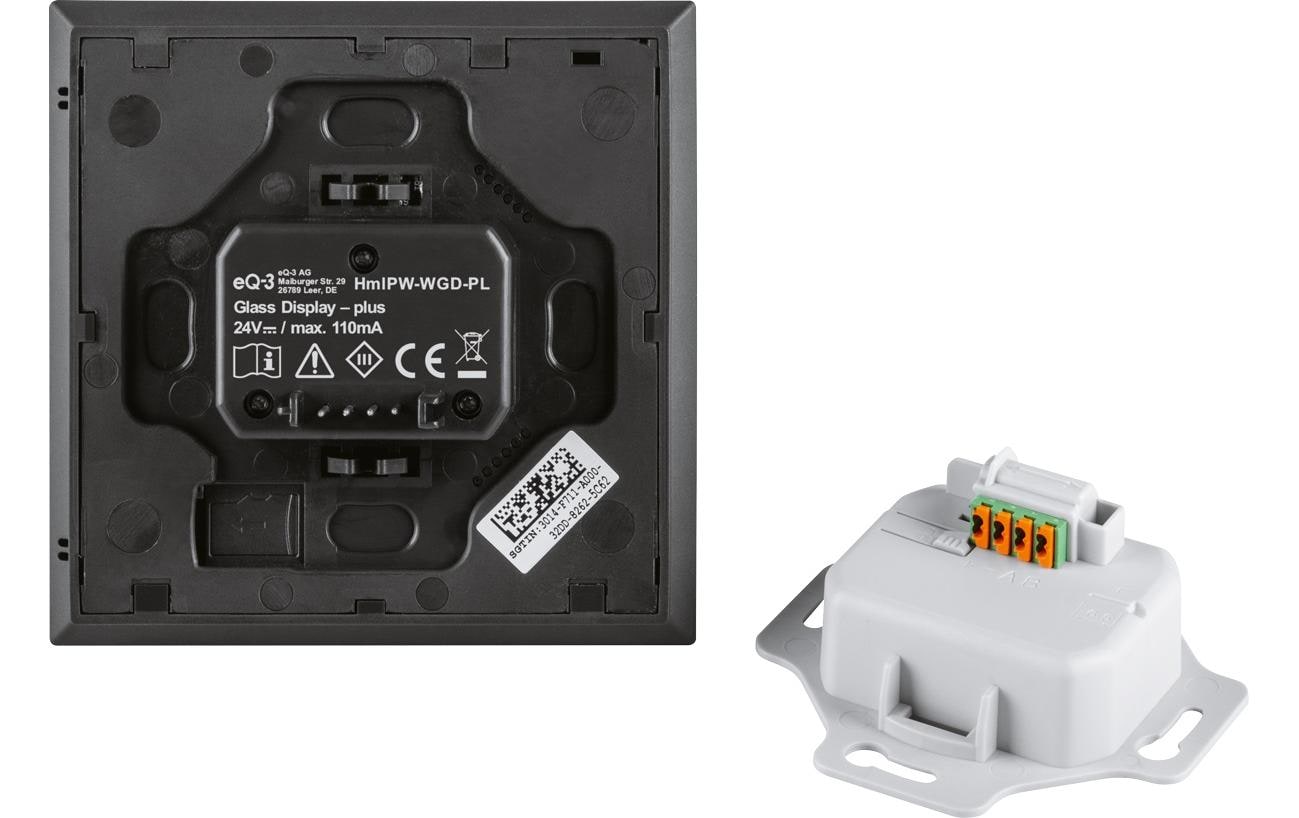 Smart Home Wired Glasdisplay Plus<br>Zum Steuern von Heizungen, Leuchten, Rollläden und Jalousien – HmIPW-WGD-PL
