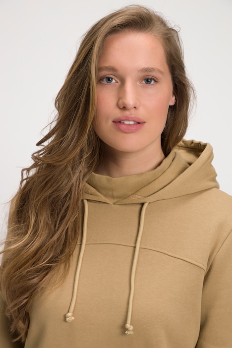 Sweatshirt, Stehkragen, Kapuze, Langarm, Biobaumwolle