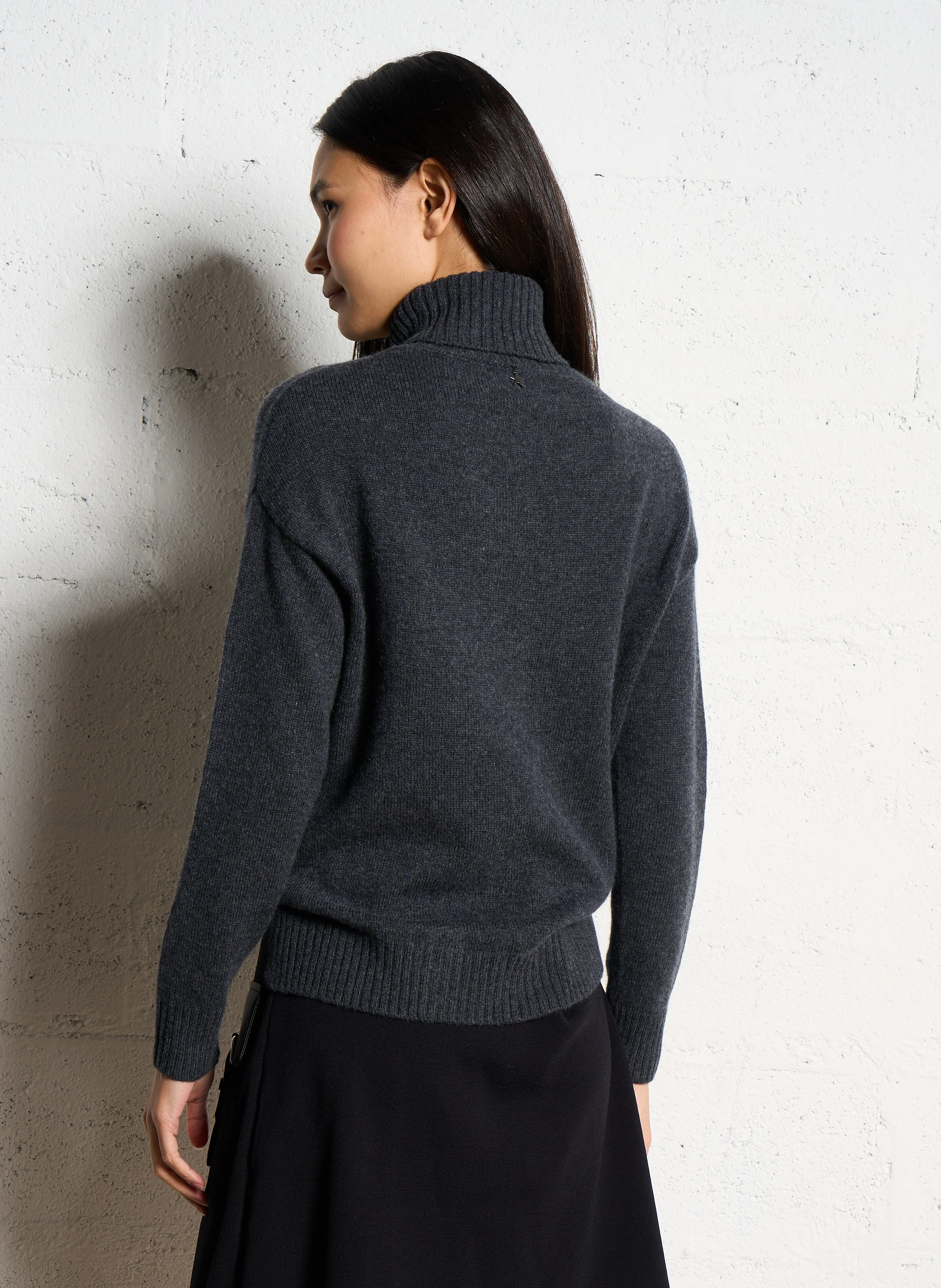 MAJOY - Pull col roulé en laine | Gris