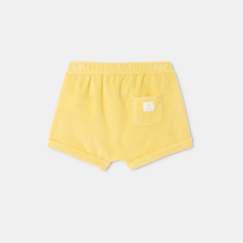 Short en coton éponge bio jaune naissance Absorba Jaune
