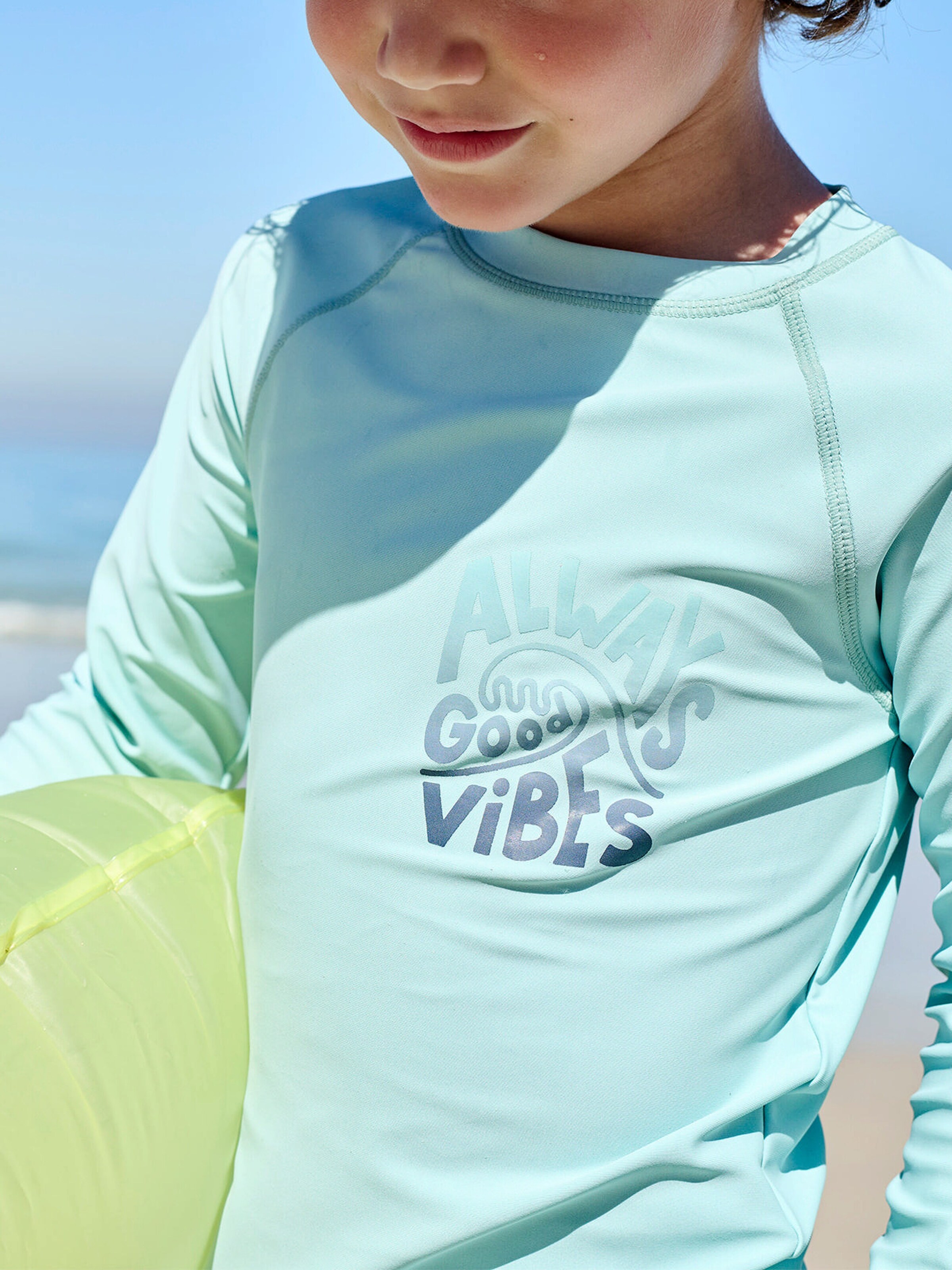 Vertbaudet Jungen Badeshirt mit UV-Schutz aqua