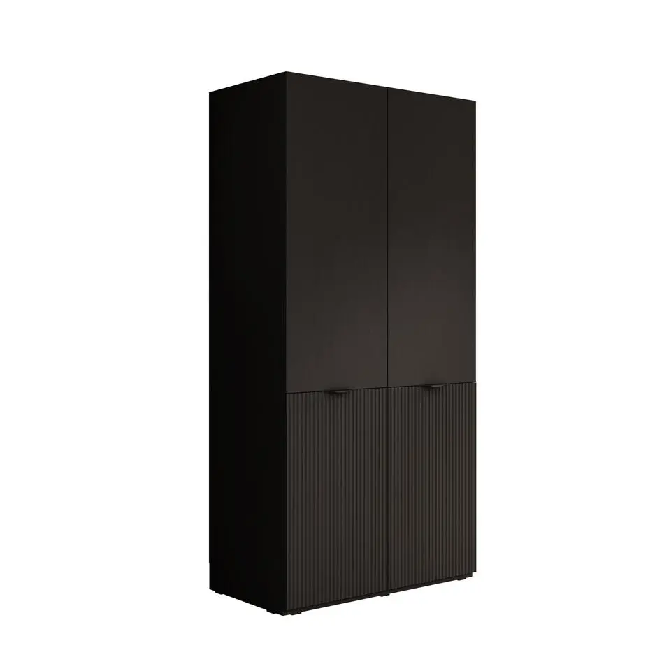 Meubella - Kledingkast Shelton - Zwart 2 - 101 cm