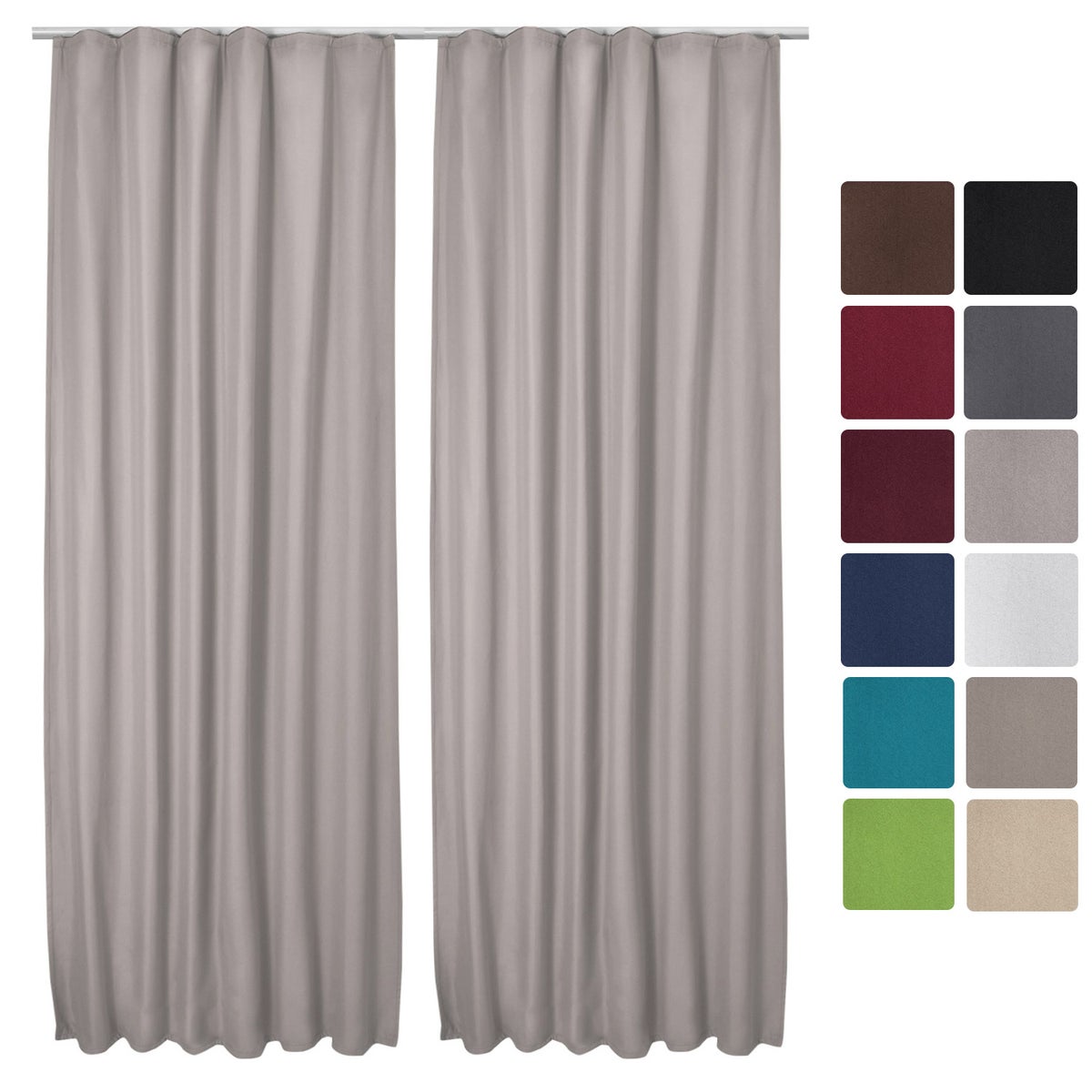 Beautissu Amelie TK gordijn met geplooide band 140x245cm Grijs (set van 2)