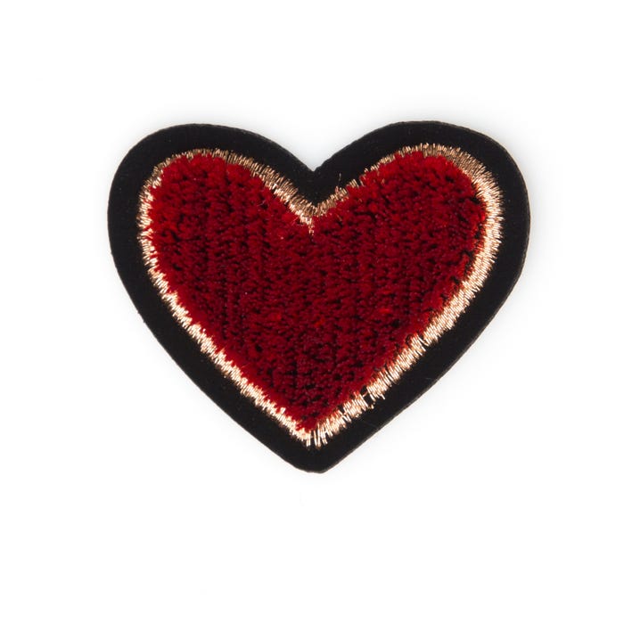 Atelier Veritas-Patch met velvet hart 3,5x4,3cm