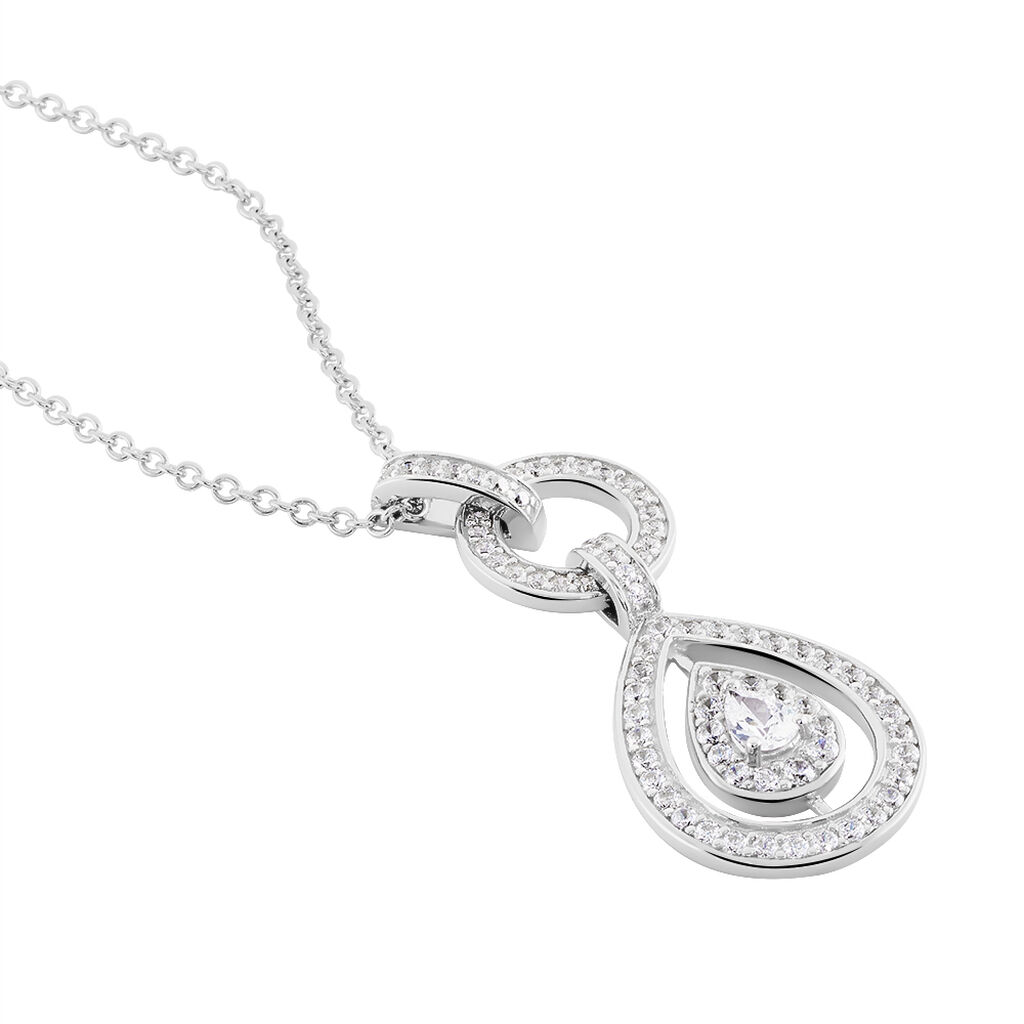 Collier Edward Argent Blanc Oxyde De Zirconium