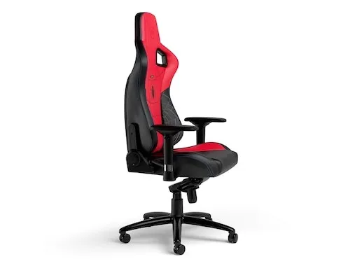 Noblechairs EPIC Spider-Man Edition - Spillestol - ergonomisk - armstøtter - T-formet - vippe - drejeled - aluminium, nylon, polyurethan, stål, polyuretan-læder, koldskum - sort, rød, rød syning