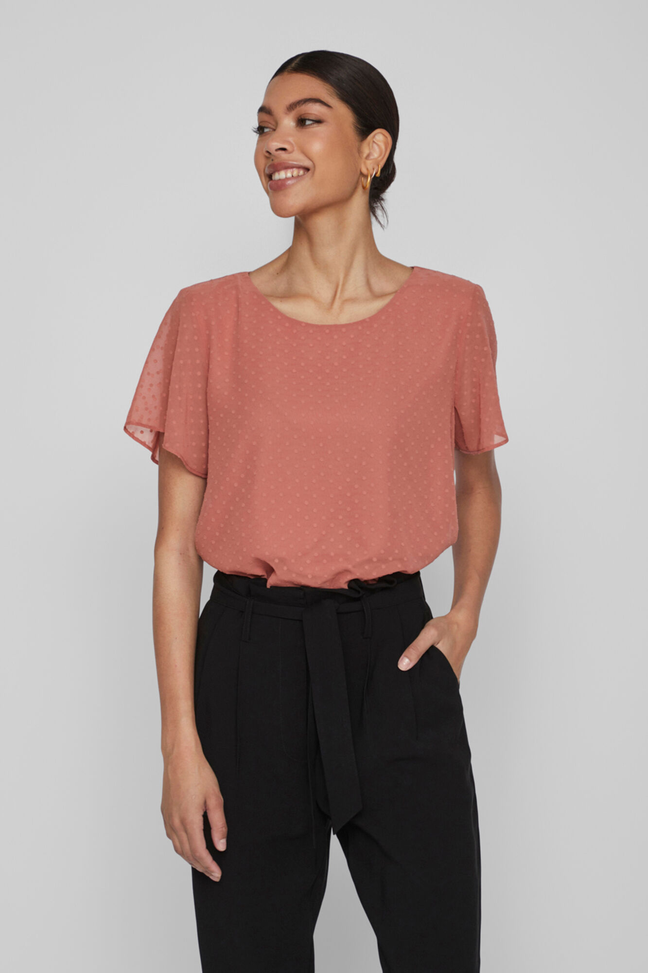 Blusa manga curta plumetti - Rosa